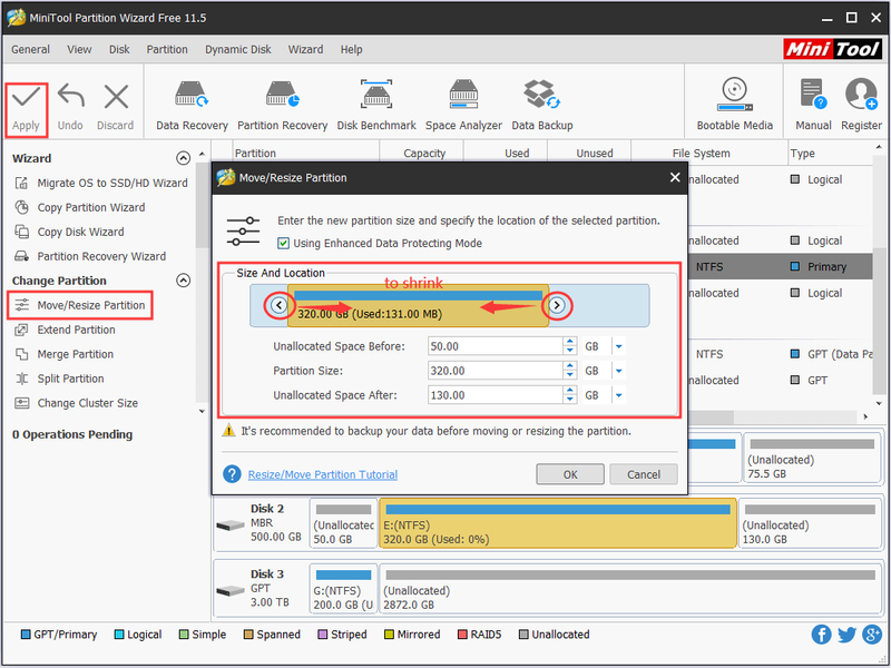 NTFS-partitie verkleinen
