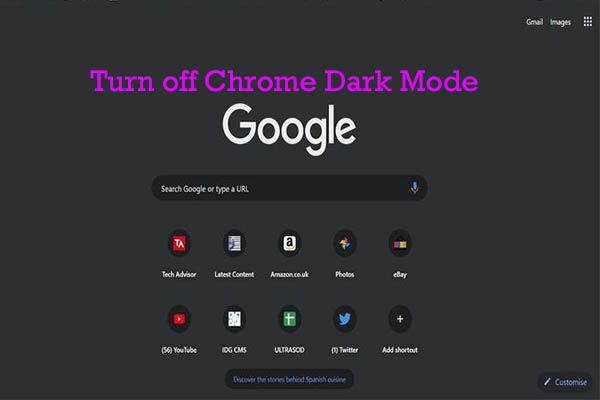 schakel de donkere modus Chrome uit