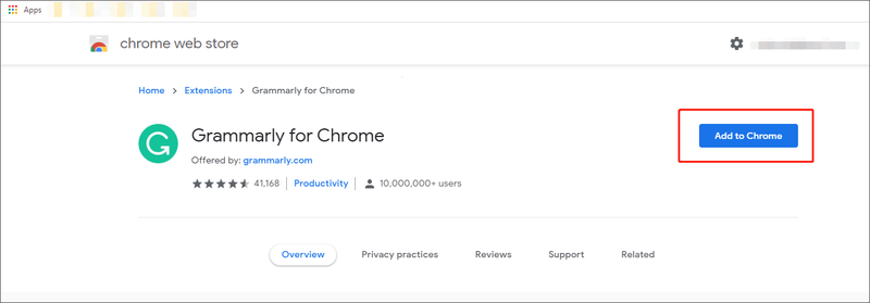Klicken Sie auf Zu Chrome hinzufügen