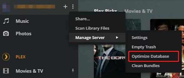 database optimaliseren in Plex