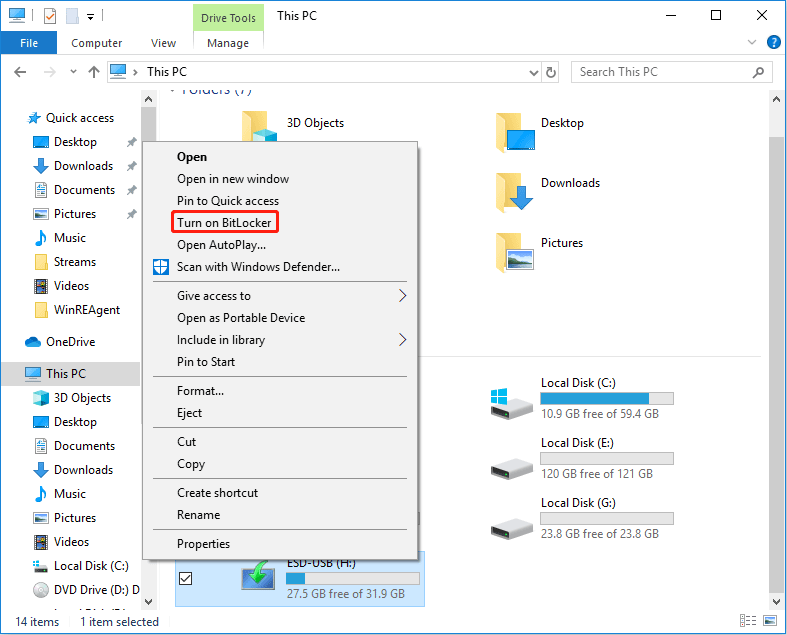 zet de Bitlocker aan