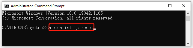 reset IP in verhoogde opdrachtprompt