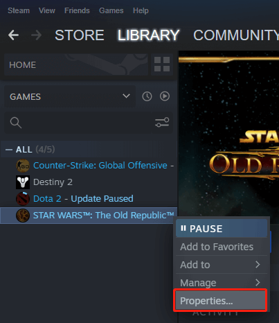 SWTOR-Eigenschaften