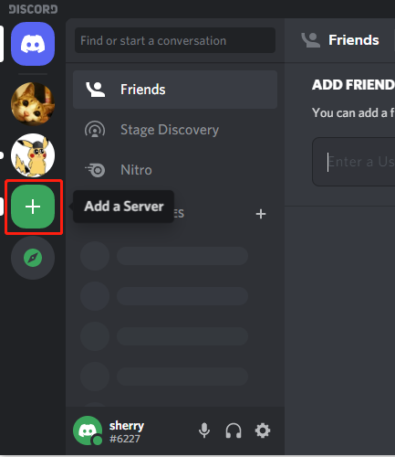 klik op Een server toevoegen