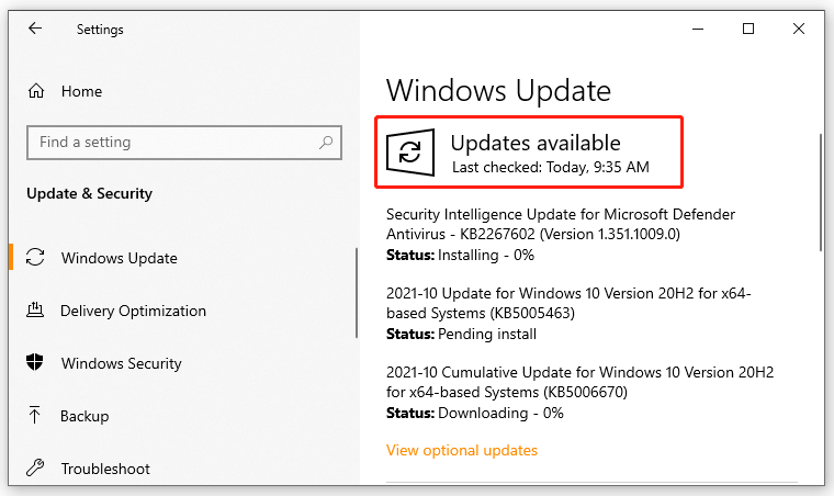 handmatig controleren op Windows-updates