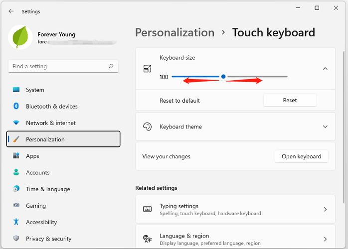 pas het aanraaktoetsenbord aan op win11 1