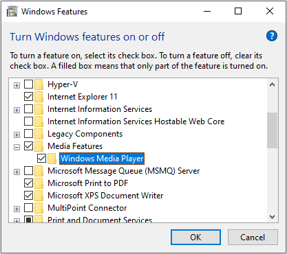 Windows-onderdelen in-of uitschakelen