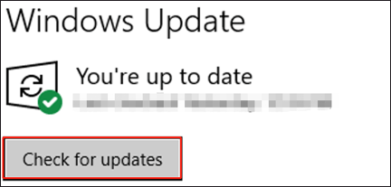klik op Controleren op updates