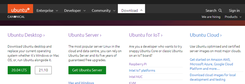 kies welke Ubuntu-editie je wilt