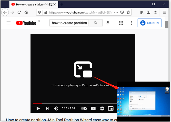 Firefox beeld-in-beeld