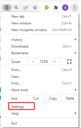 open de instellingen in Google Chrome