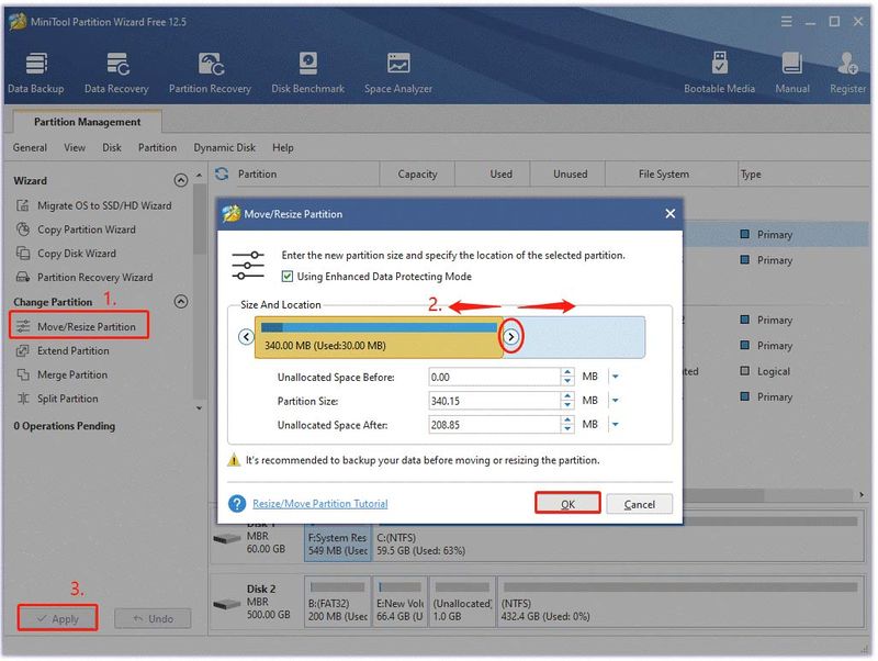 extindeți partiția folosind MiniTool Partition Wizard