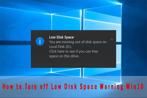 waarschuwing voor weinig schijfruimte uitschakelen Windows 10