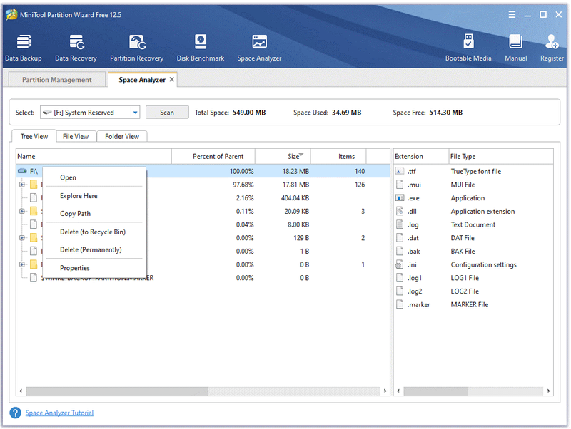 kontroller diskbrug ved hjælp af MiniTool Partition Wizard