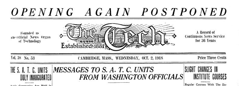 première page de 1918 du Tech
