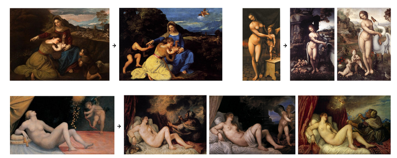 Pose-Matching in verschiedenen Kunstwerken