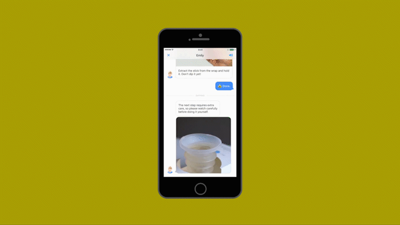 Animiertes GIF der Healthy IO-App