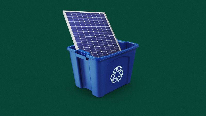 recyceln sie das konzept der sonnenkollektoren
