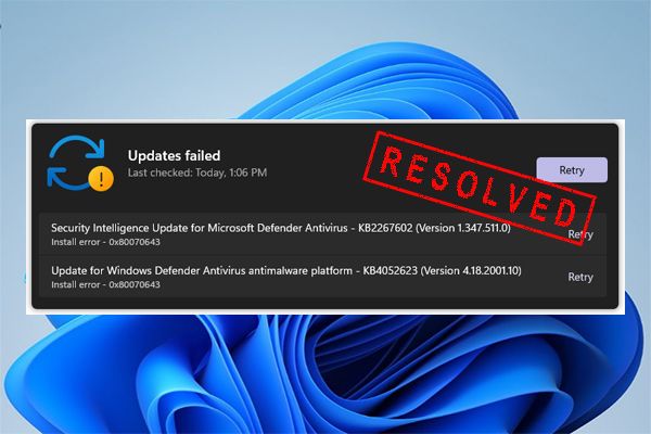 kan ikke opdatere windows defender i win11 thumbnail