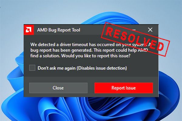 Problemas con el controlador amd en la miniatura de Windows 11