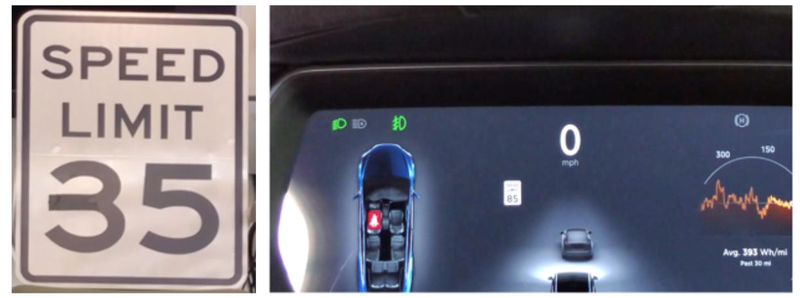 Panneau de limitation de vitesse modifié