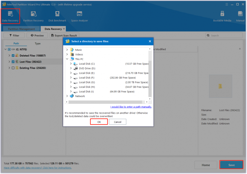 gendan tabte filer med denne side Partition Wizard