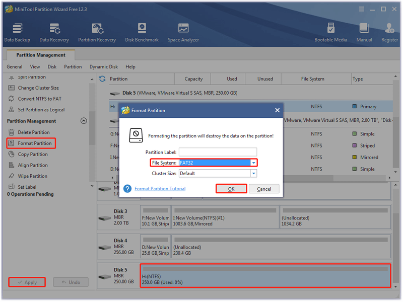 formater en partition ved hjælp af MiniTool Partition Wizard