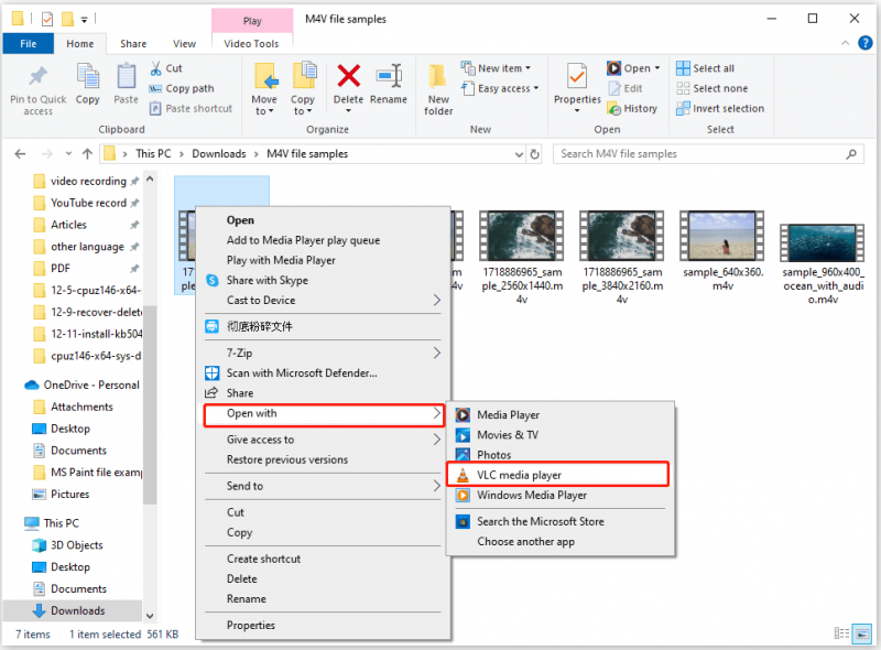 aprire il file M4V tramite VLC media player