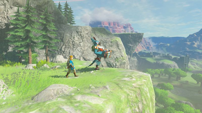Link si avvicina a Kass, il bardo Rito.