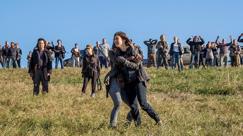 Maggie og Michonne i The Walking Dead sæson 8