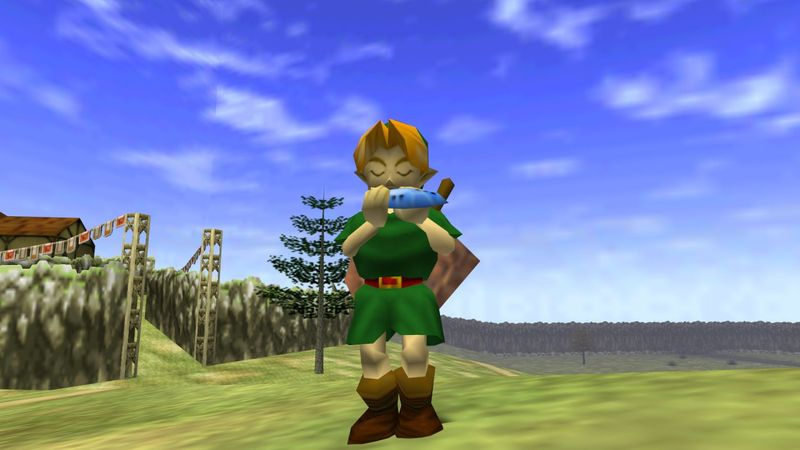 Link esittää Ocarina of Time -elokuvaa