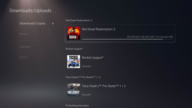 Cronologia download PS5