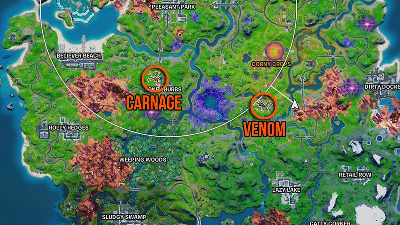 Fortnite Symbiotes Carnage and Venom-kart