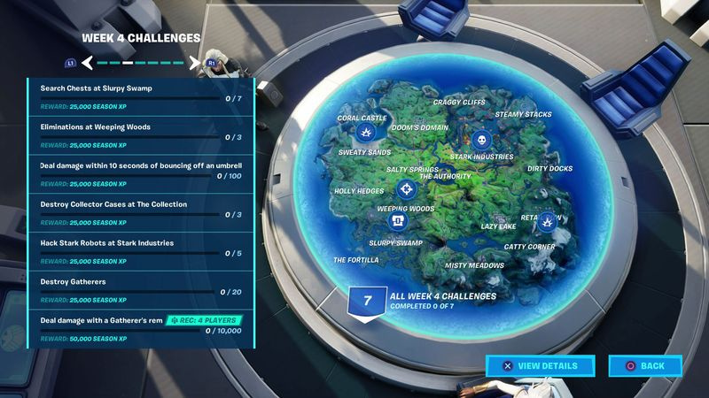 Fortnite Week 4 Uitdagingen Seizoen 4