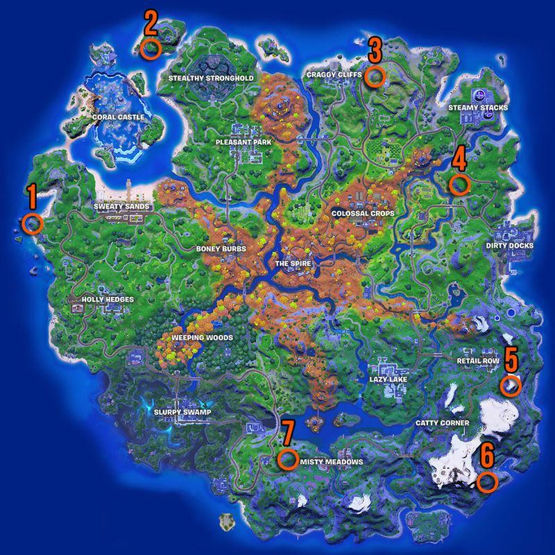 Fortnite beschadigde telescopen locaties kaart