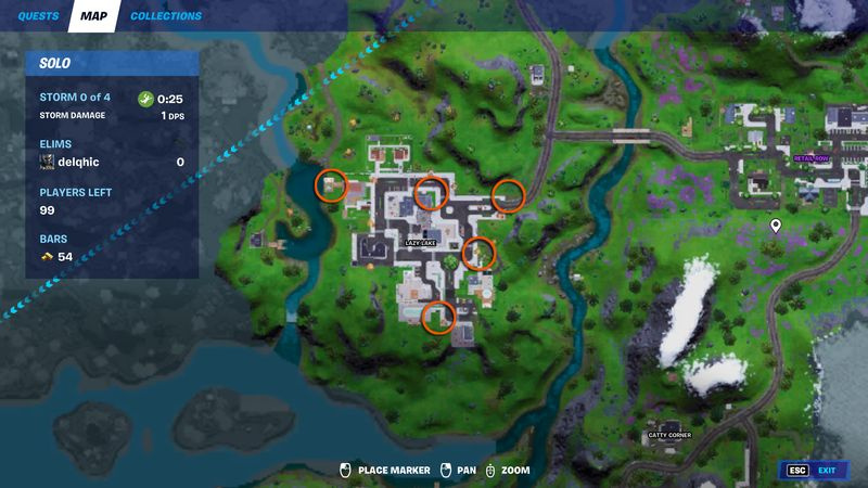 Fortnite plats välkomstskyltar Pleasant Park Lazy Lake