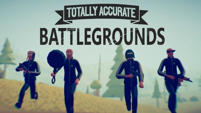 Titelskärmen från Totally Accurate Battlegrounds, ett av de bästa Battle Royale-spelen