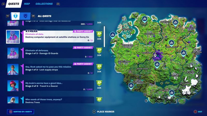 Fortnite Week 5 -tehtävät, kausi 7