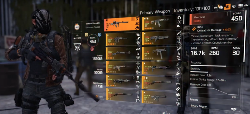 Division 2 nådesløs eksotisk overfaldsrifle