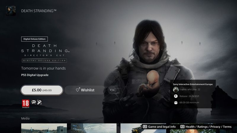 Death Stranding PS4 til PS5 oppgradering