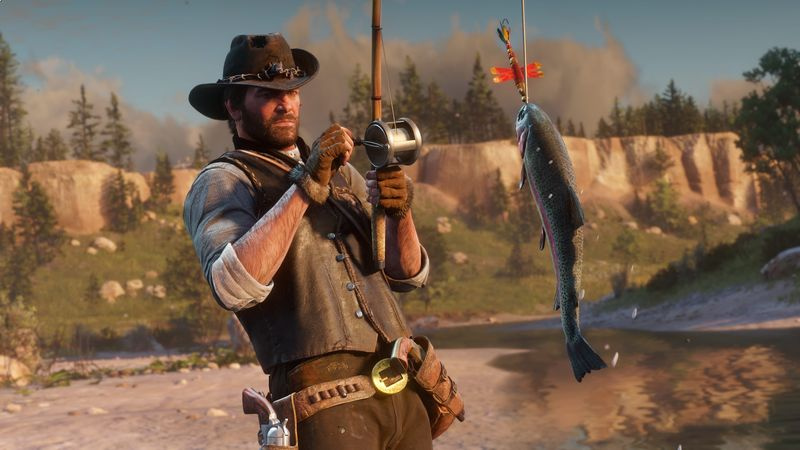 Red Dead Redemption 2 Meisterjäger-Herausforderungen Fange 3 Fische, ohne eine Angelrute zu benutzen