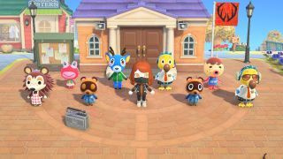 Animal Crossing New Horizons Group Stretching Guide - stretching in piazza