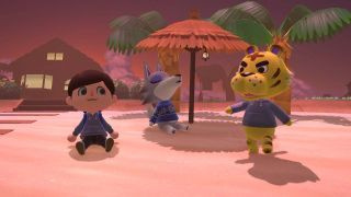 Animal Crossing New Horizons Happy Home Paradise hoektand bezoeken en zitten