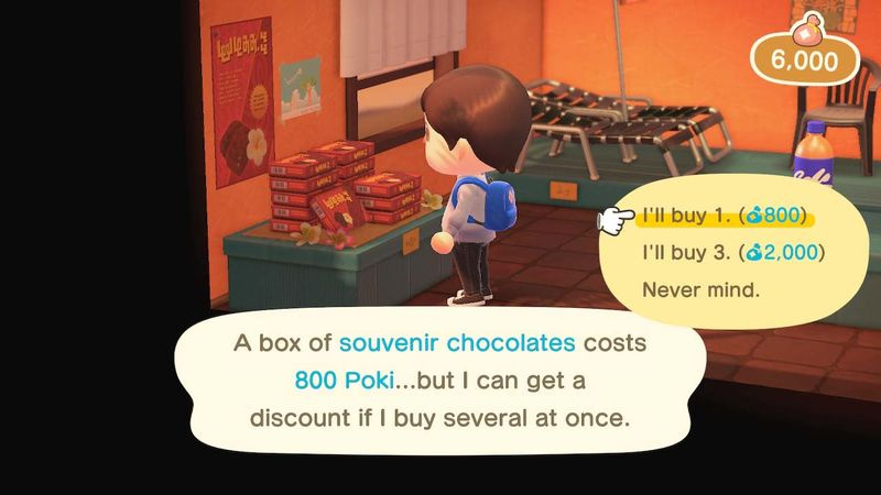 Animal Crossing New Horizons Happy Home Paradise souvenir chocolaatjes winkel