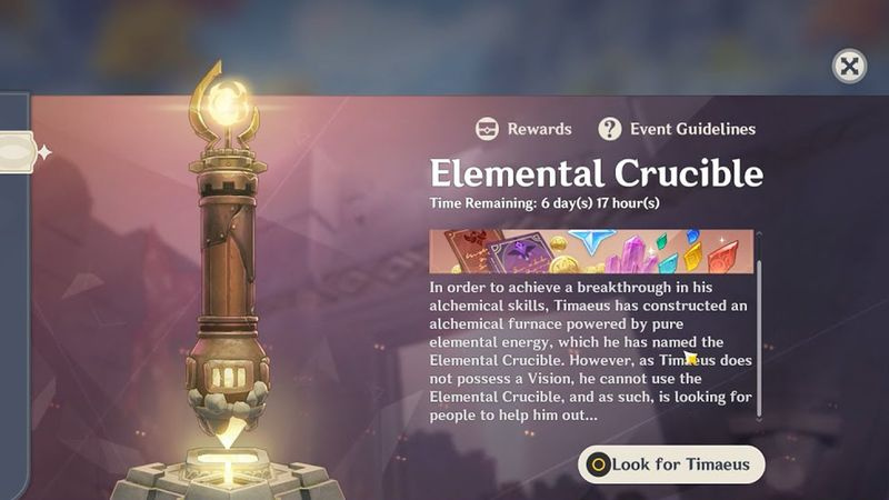 Hur man startar Genshin Impact Elemental Crucible co-op event