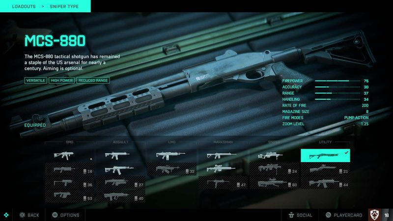 Battlefield 2042 guns våben MCS-880 shotgun statistik