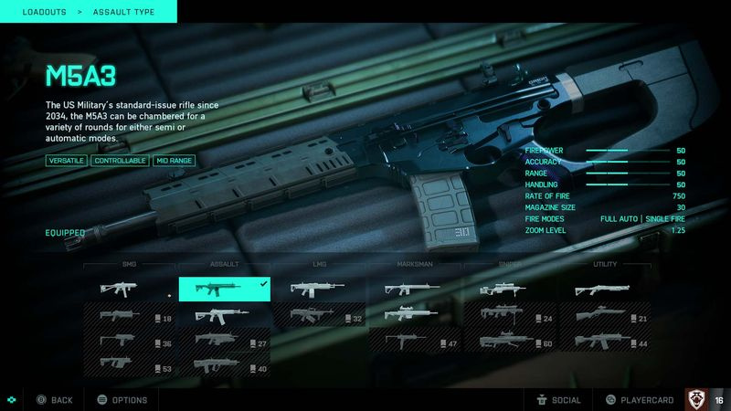 Battlefield 2042 våbenvåben M5A3 stormriffel statistik