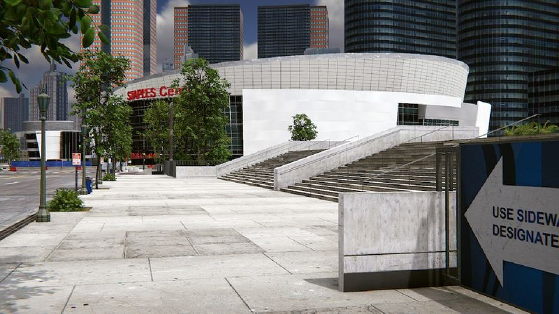 Mappa del centro di Los Angeles in Skater XL