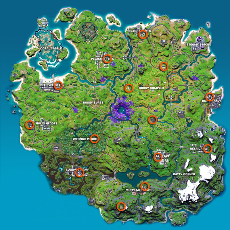 Fortnite Free Guy pengeautomater placeringer
