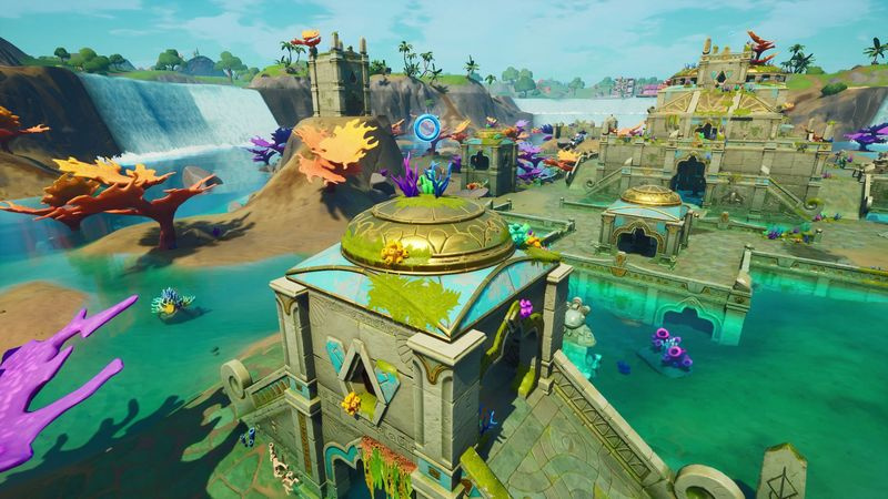 Fortnite flytande ringar på Coral Castle-platser